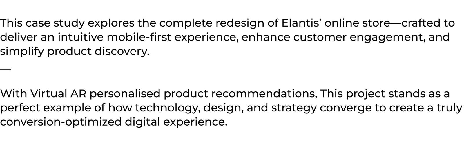 Elantis Aesthetics design presentation, frame 1