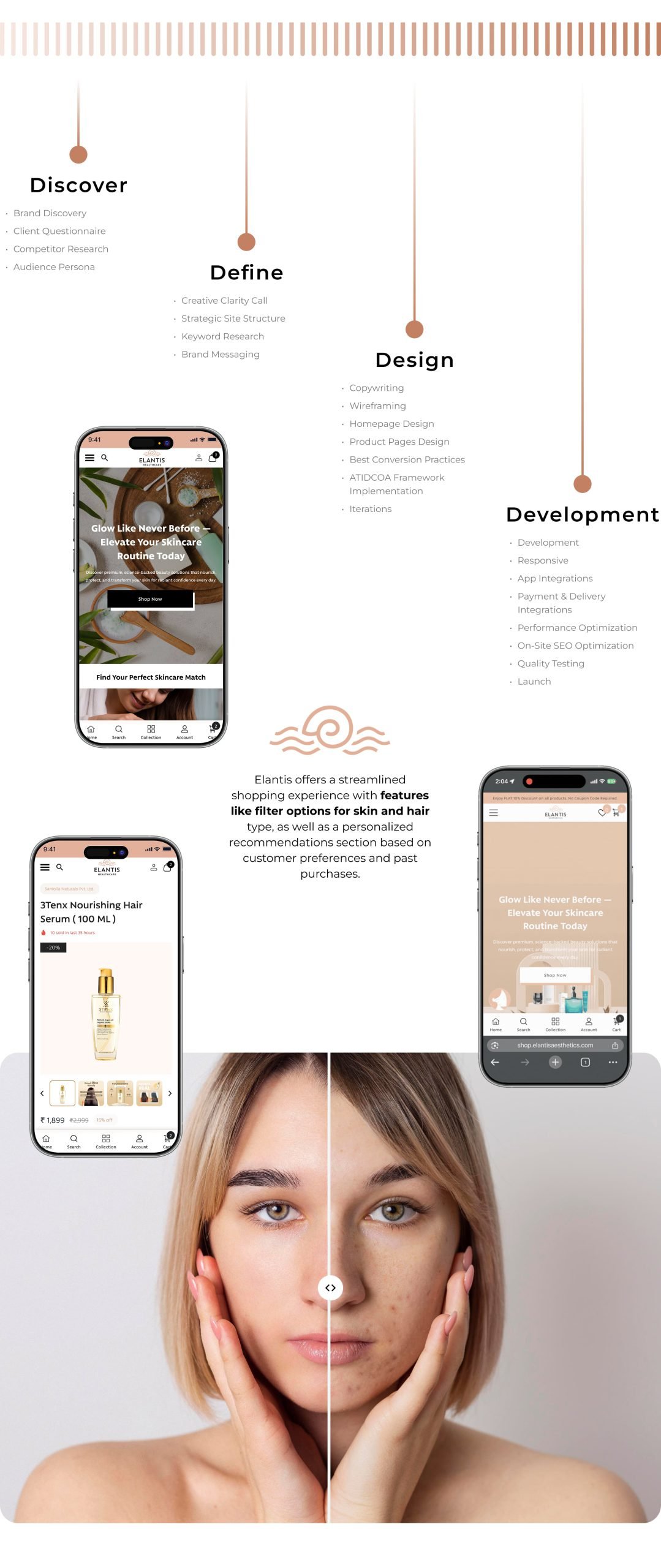 Elantis Aesthetics design presentation, frame 7