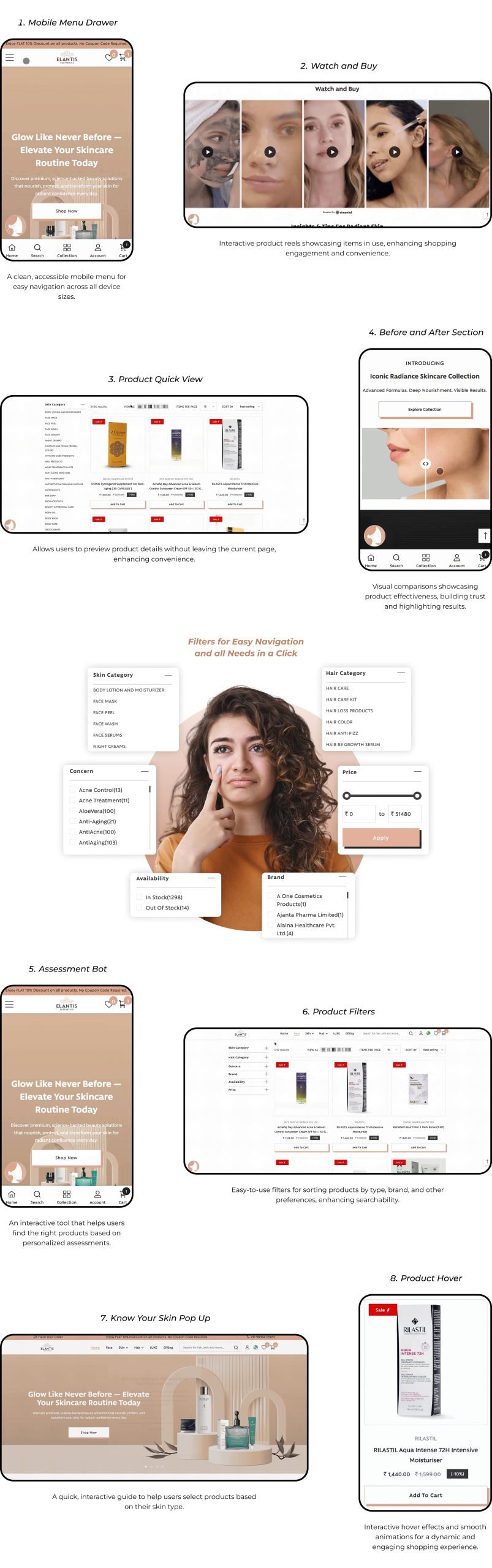 Elantis Aesthetics design presentation, frame 18