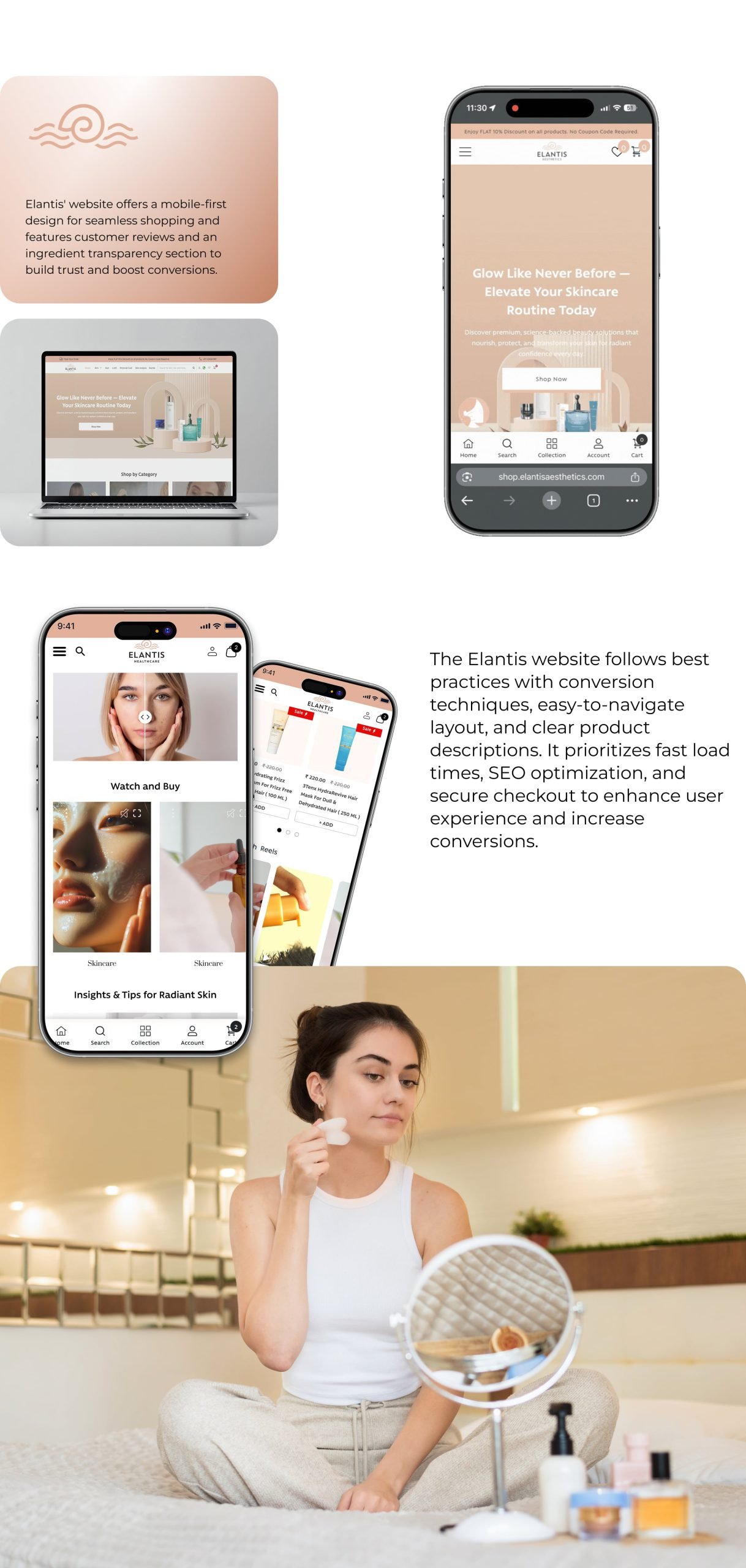 Elantis Aesthetics design presentation, frame 30